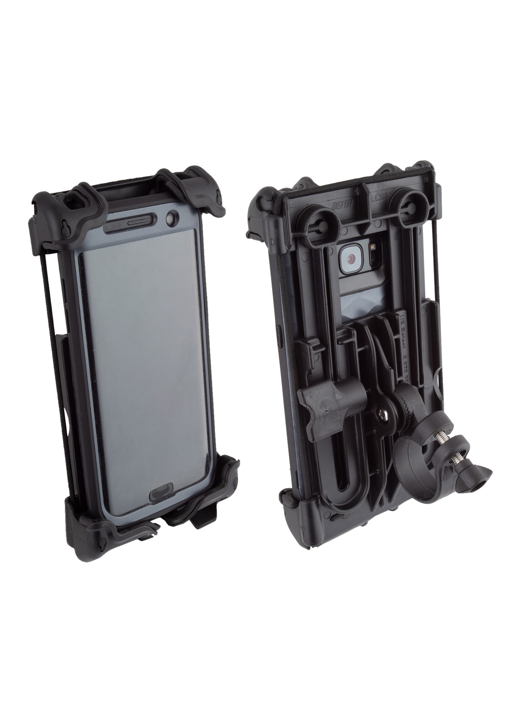DELTA HBAR MOUNT DELTA SMART PHONE HOLDER HEFTY PLUS TRANS BK