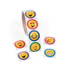 STICKERS ROLL: EMOJI  SMILES - 100 PACK