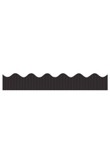 BORDETTE  CORRUGATED : METALLIC  BLACK -  2¼"x25'
