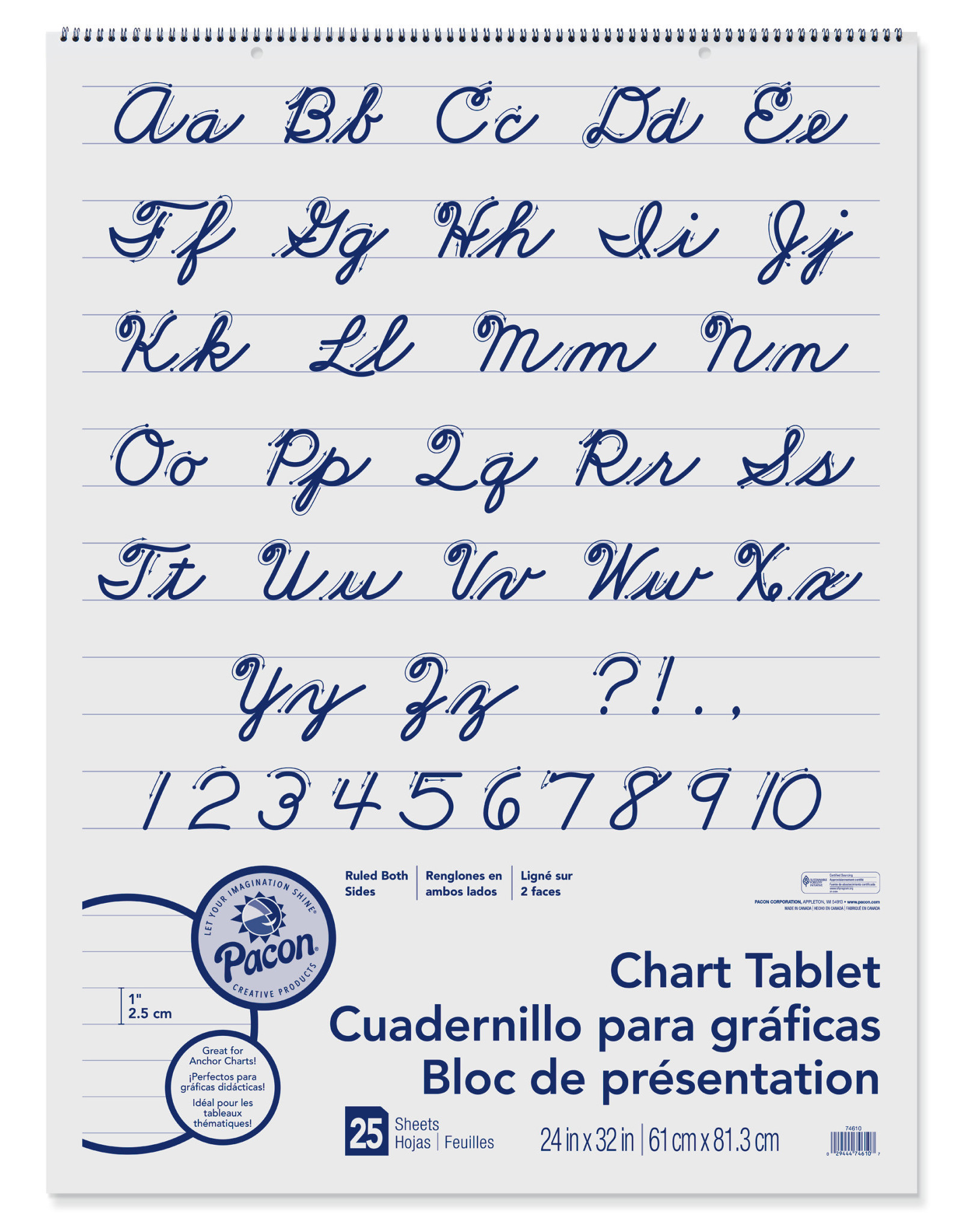 CHART TABLET - 1" RULED 24x32 -  25 SHEETS