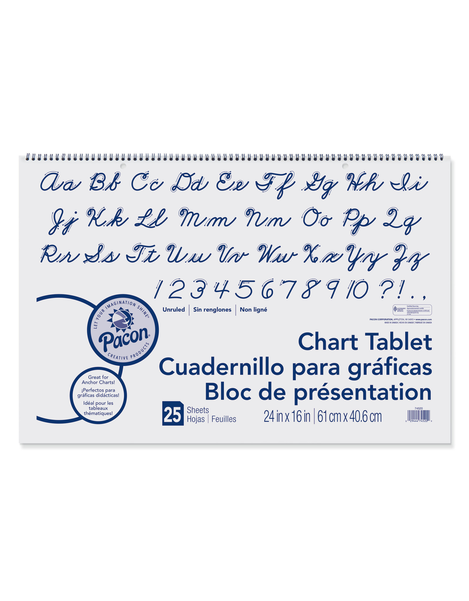 CHART TABLET - UNRULED 24x16 - 25 SHEETS