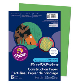 HEAVYWEIGHT CONSTRUCTION PAPER : BRIGHT GREEN - 9x12 - 50 PC