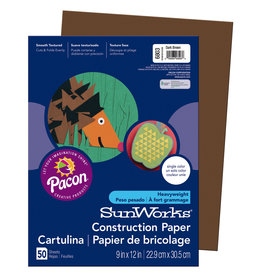 HEAVYWEIGHT CONSTRUCTION PAPER : DARK BROWN - 9x12 - 50 PC
