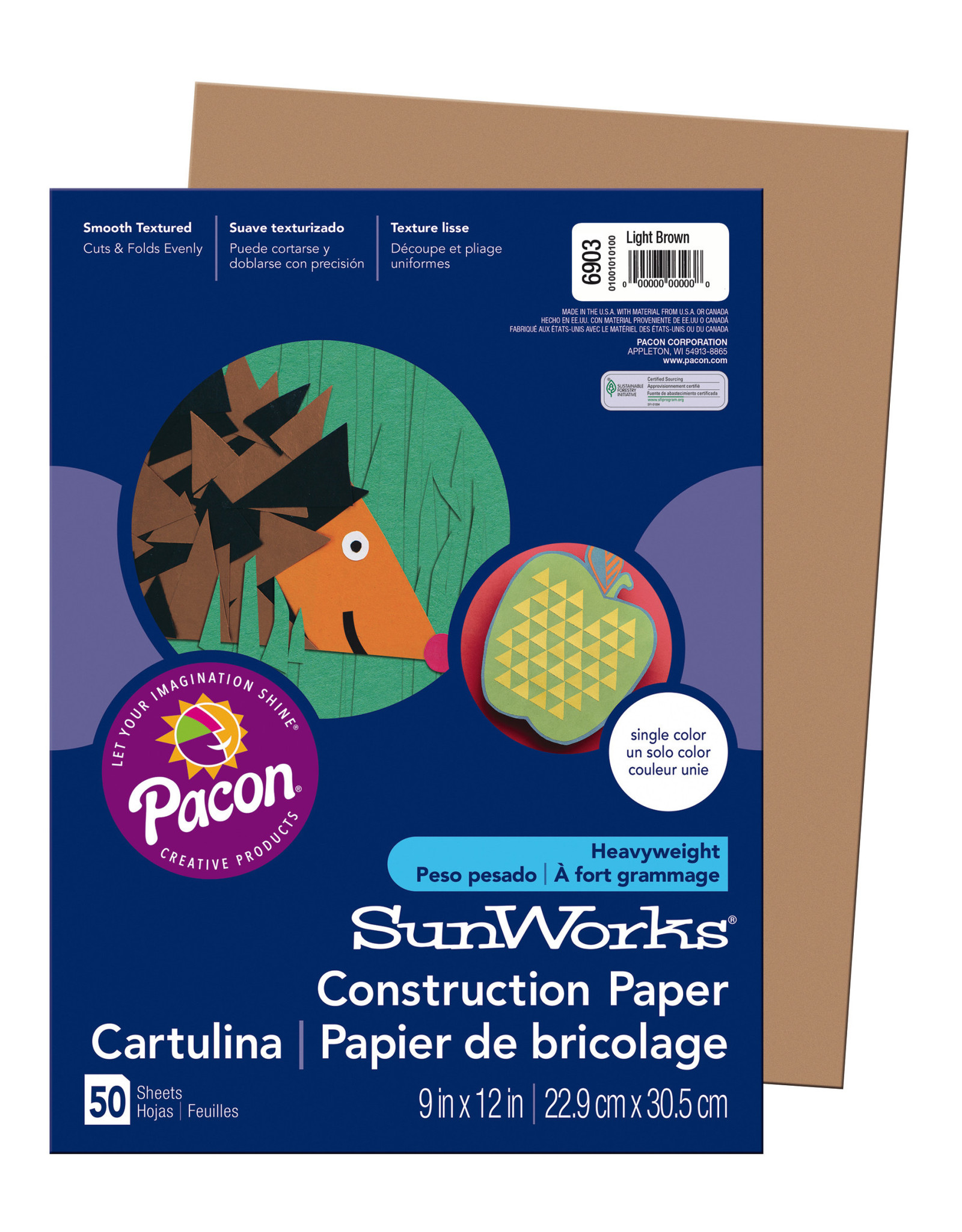 HEAVYWEIGHT CONSTRUCTION PAPER: LIGHT BROWN - 9x12 - 50PC