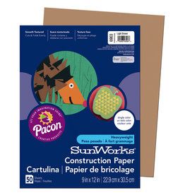 HEAVYWEIGHT CONSTRUCTION PAPER: LIGHT BROWN - 9x12 - 50PC