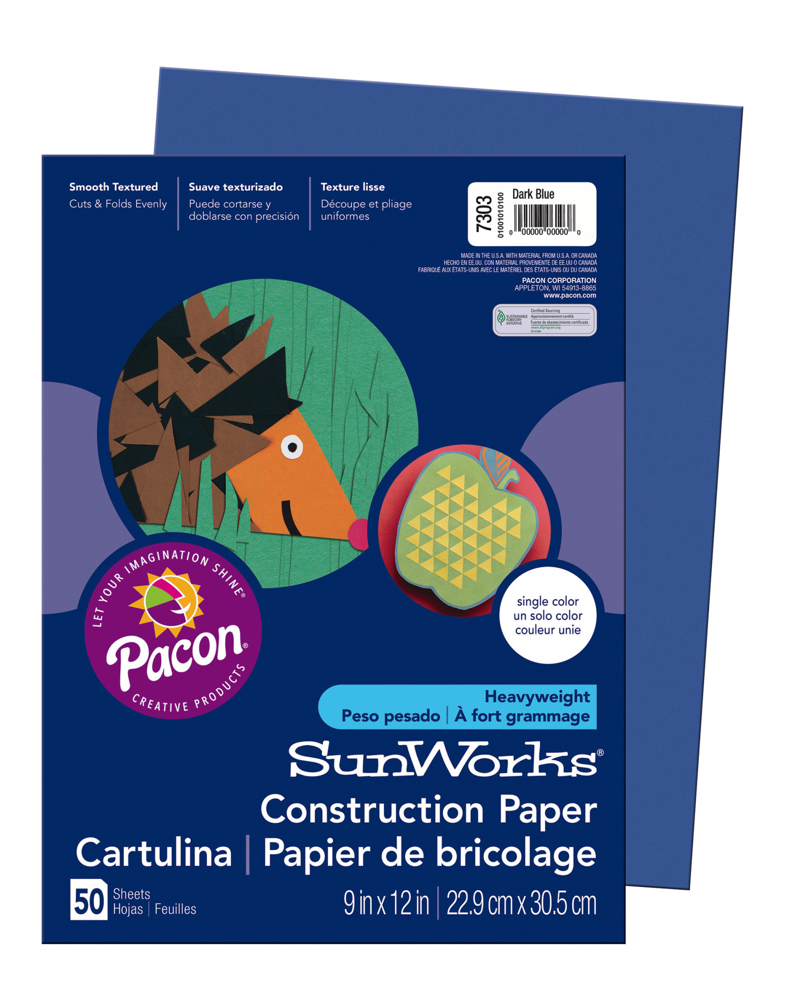 HEAVYWEIGHT CONSTRUCTION PAPER :  BLUE - 9x12 - 50 PC