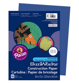 HEAVYWEIGHT CONSTRUCTION PAPER :  BLUE - 9x12 - 50 PC