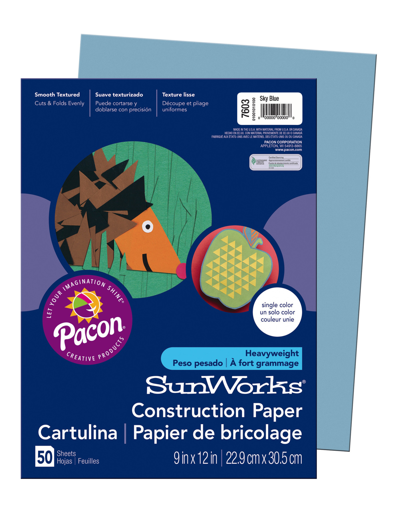 HEAVYWEIGHT CONSTRUCTION PAPER : SKY BLUE - 9x12 - 50 PC