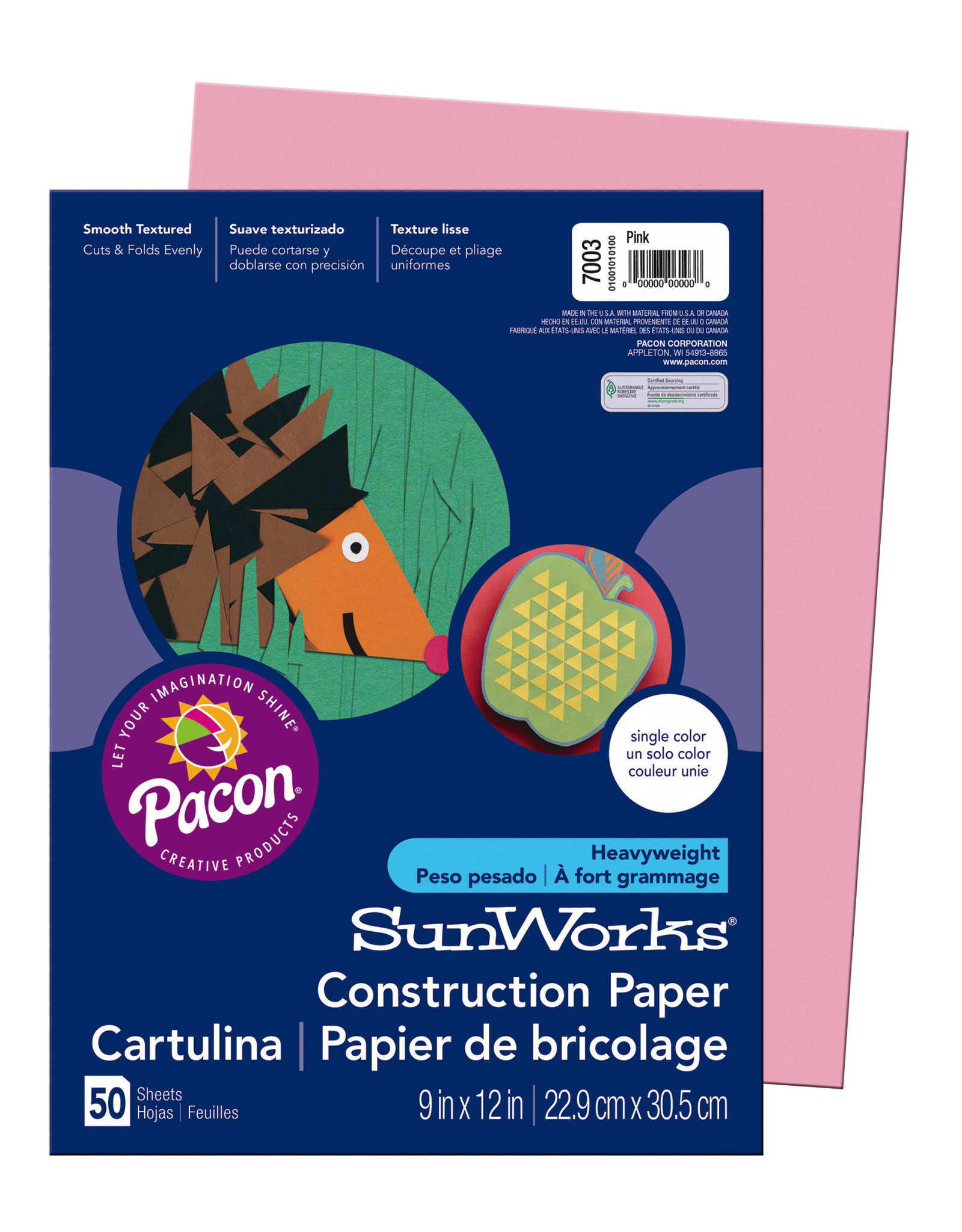 HEAVYWEIGHT CONSTRUCTION PAPER : PINK - 9x12 - 50 PC