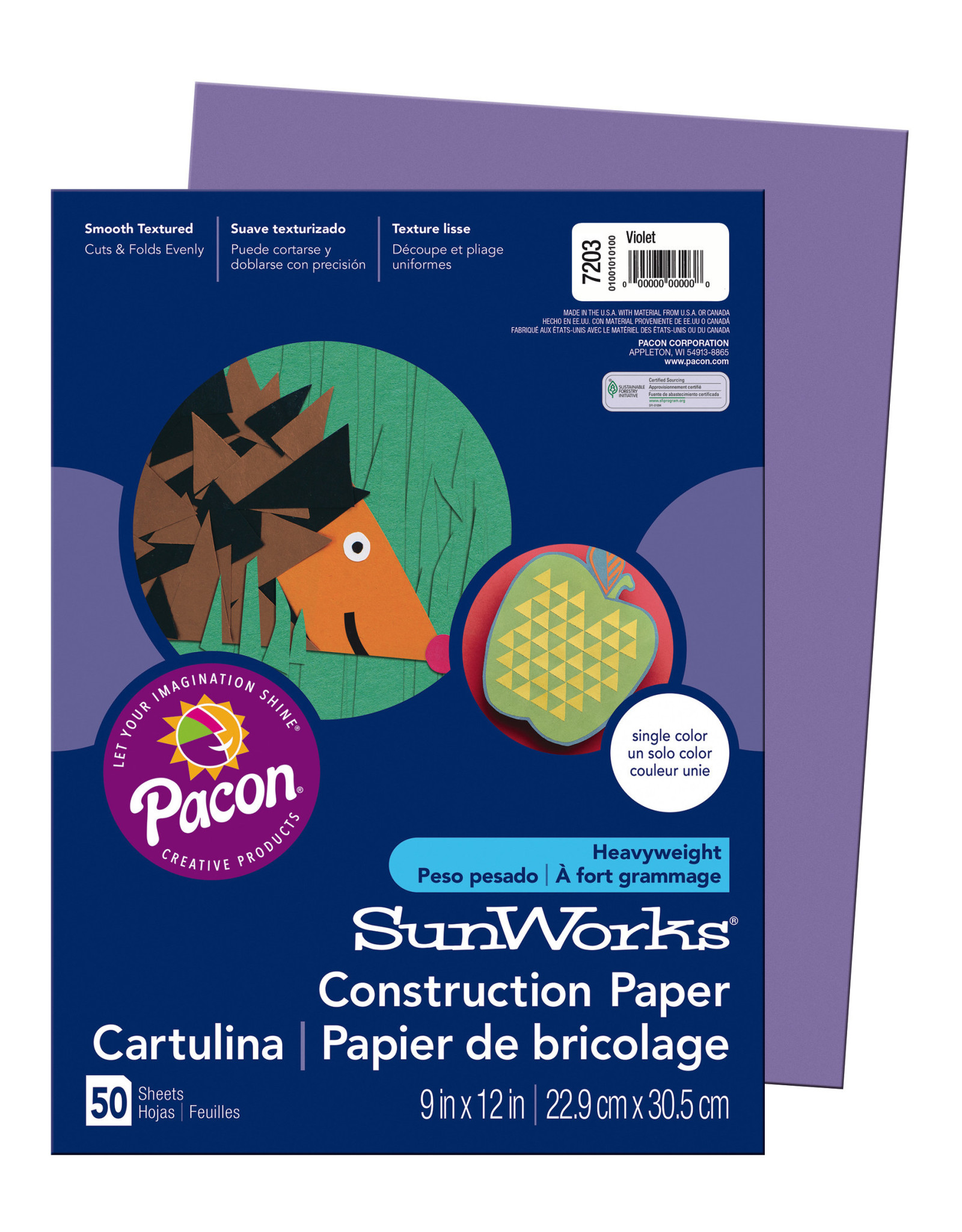 HEAVYWEIGHT CONSTRUCTION PAPER : PURPLE - 9x12 - 50 PC