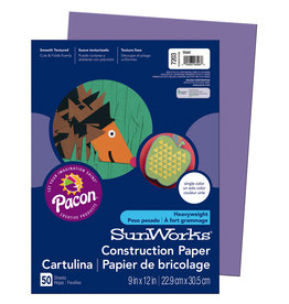 HEAVYWEIGHT CONSTRUCTION PAPER : PURPLE - 9x12 - 50 PC