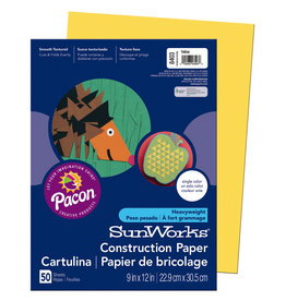 HEAVYWEIGHT CONSTRUCTION PAPER : YELLOW - 9x12 - 50 PC