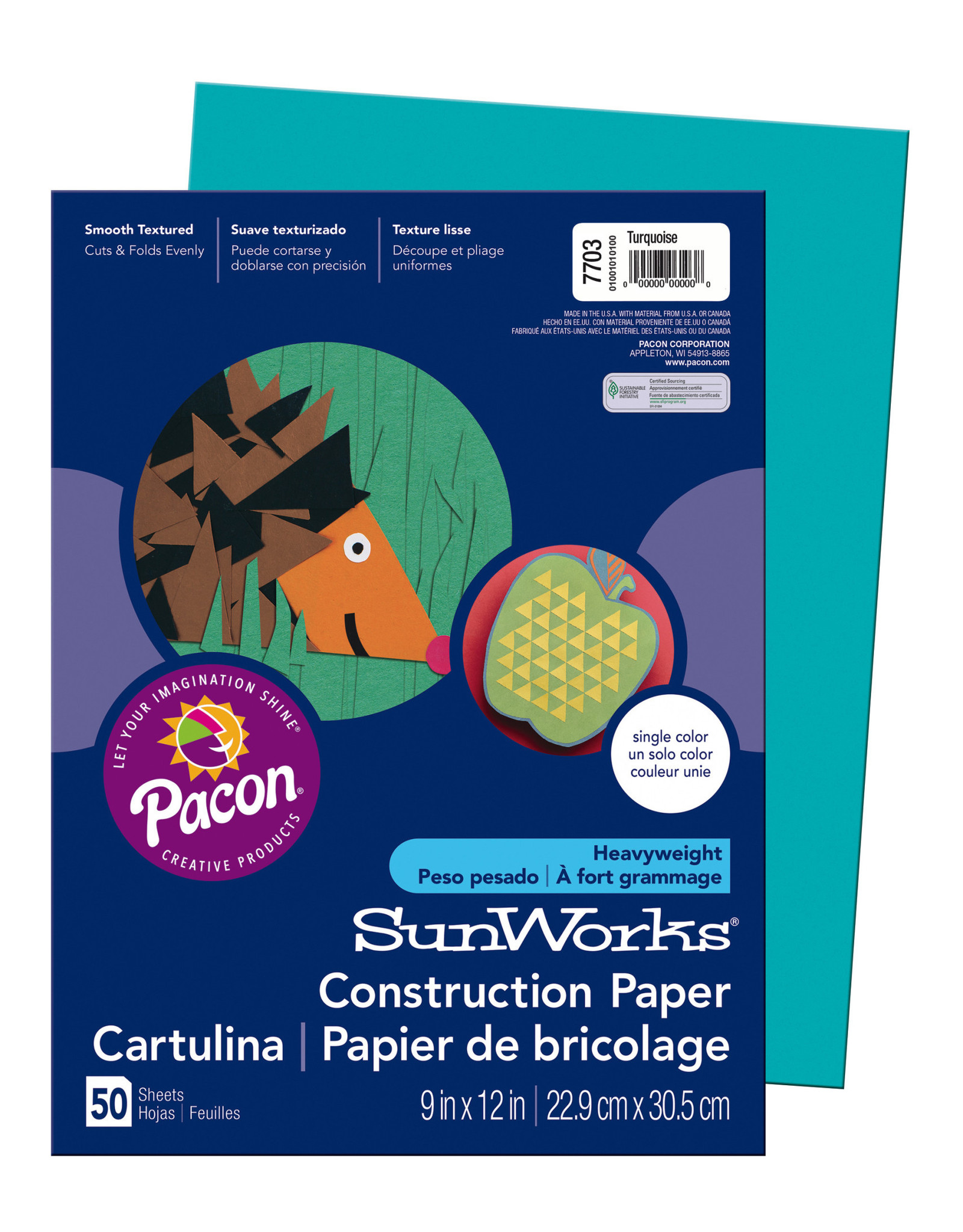HEAVYWEIGHT CONSTRUCTION PAPER : TURQUOISE - 9x12 - 50 PC