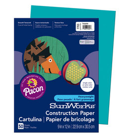 HEAVYWEIGHT CONSTRUCTION PAPER : TURQUOISE - 9x12 - 50 PC