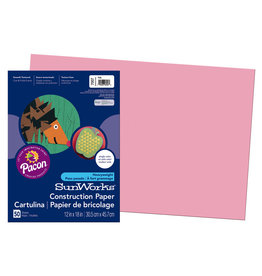 HEAVYWEIGHT CONSTRUCTION PAPER : PINK - 12x18 - 50 PC