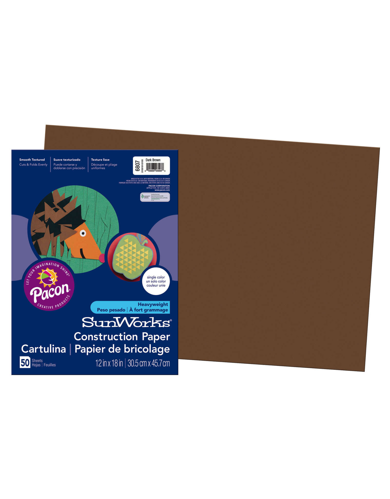 HEAVYWEIGHT CONSTRUCTION PAPER : BROWN - 12x18 - 50 PC
