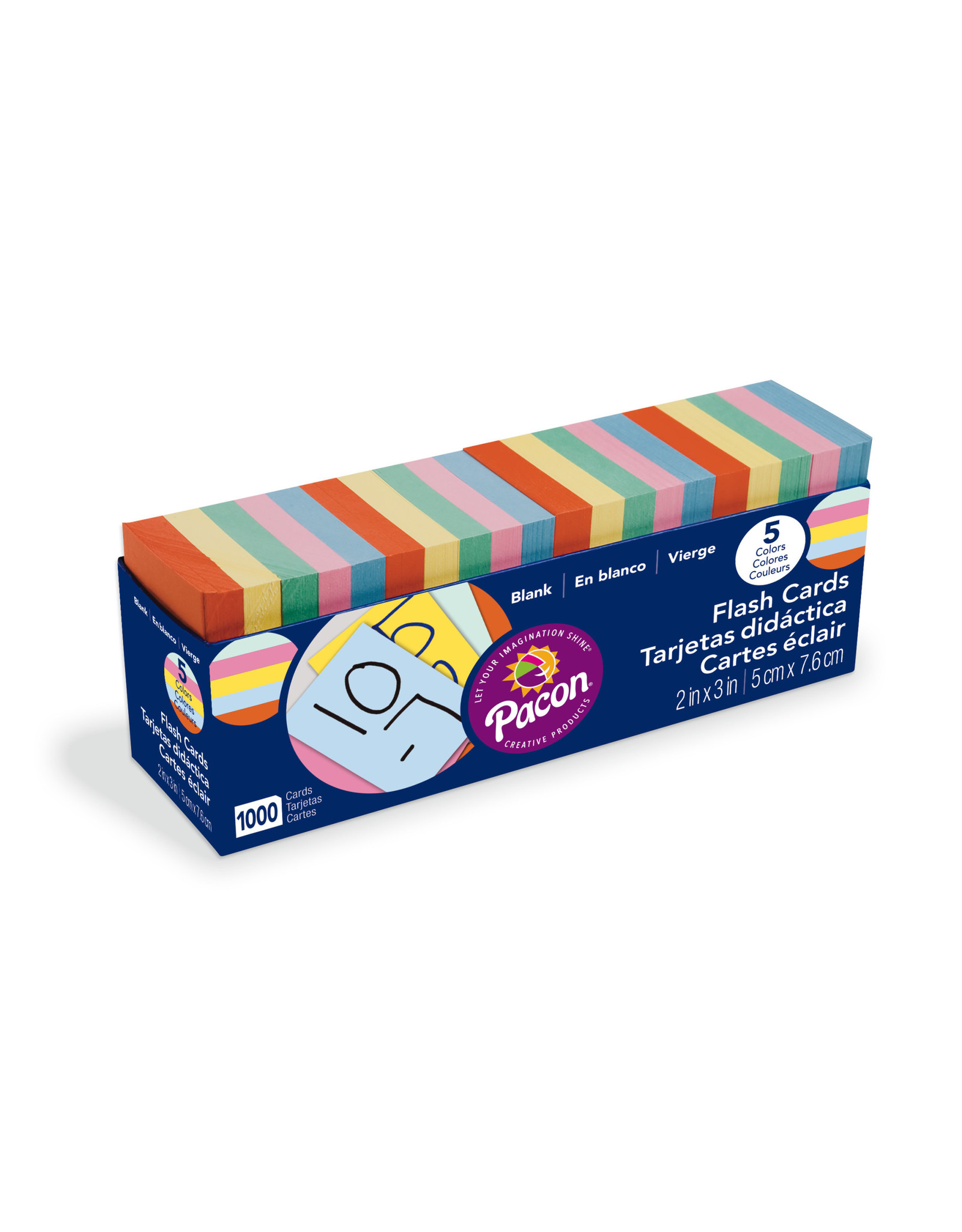BLANK FLASH CARDS: ASSORTED COLORS 2"x3" 1000 PACK