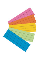 BLANK FLASH CARDS: RULED ASSORTED BRIGHT COLORS  3"X9" 100 PACK
