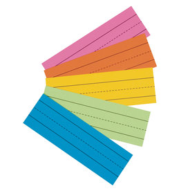 BLANK FLASH CARDS: RULED ASSORTED BRIGHT COLORS  3"X9" 100 PACK