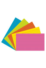 INDEX CARDS :  SUPER BRIGHT COLORS RULED  3"x5" - 75 PACK