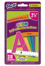 REPOSITIONABLE LETTERS:  ASSORTED NEON COLORS 2.5"