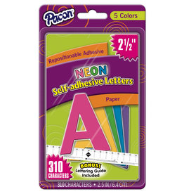 REPOSITIONABLE LETTERS:  ASSORTED NEON COLORS 2.5"