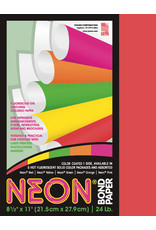 NEON PAPER  RED 8 1/2"X11" 100 SHEETS