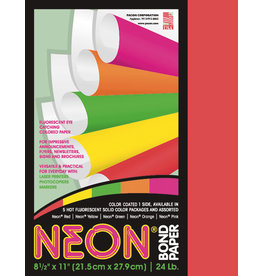 NEON PAPER  RED 8 1/2"X11" 100 SHEETS