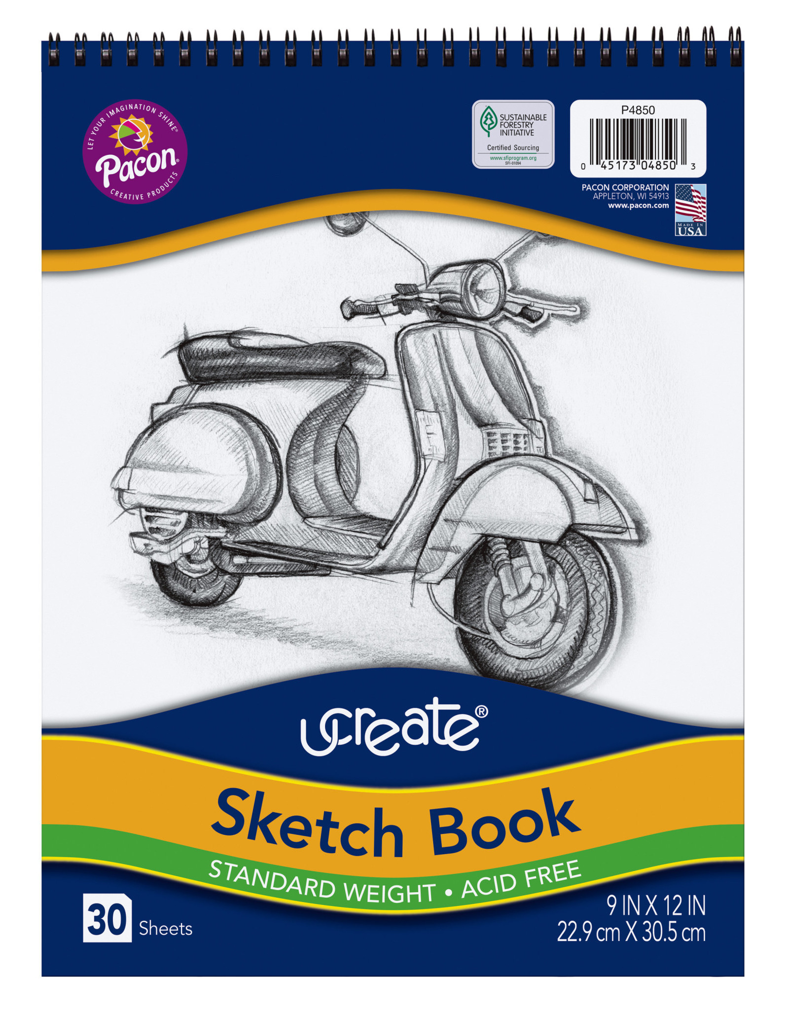 SKETCH BOOK: 9x12 LIGHT WEIGHT 30 SHEETS
