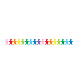 SCALLOPED BORDER  RAINBOW PEOPLE DIE-CUT - 3"x36'