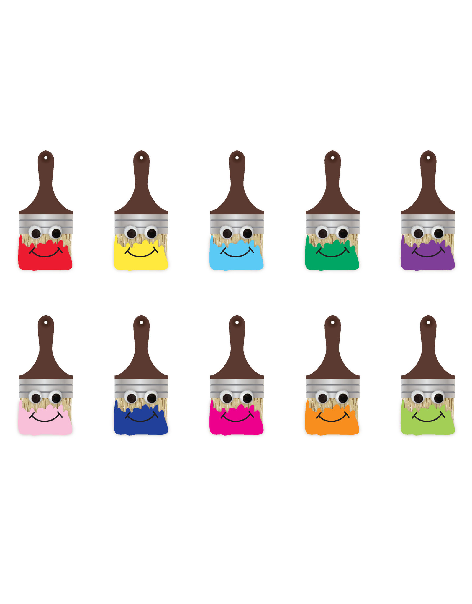 CUT OUTS: HAPPY PAINT BRUSHES 7" - 30 PACK