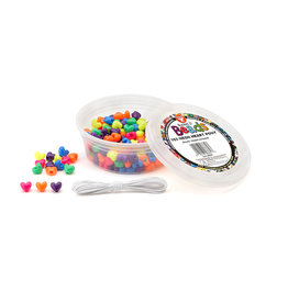 NEON HEART PONY BEADS - 165pcs   THREAD Included