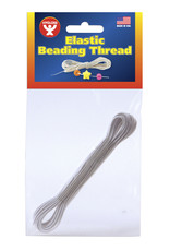 BEADING THREAD - ELASTIC - WHITE 4 YARDS