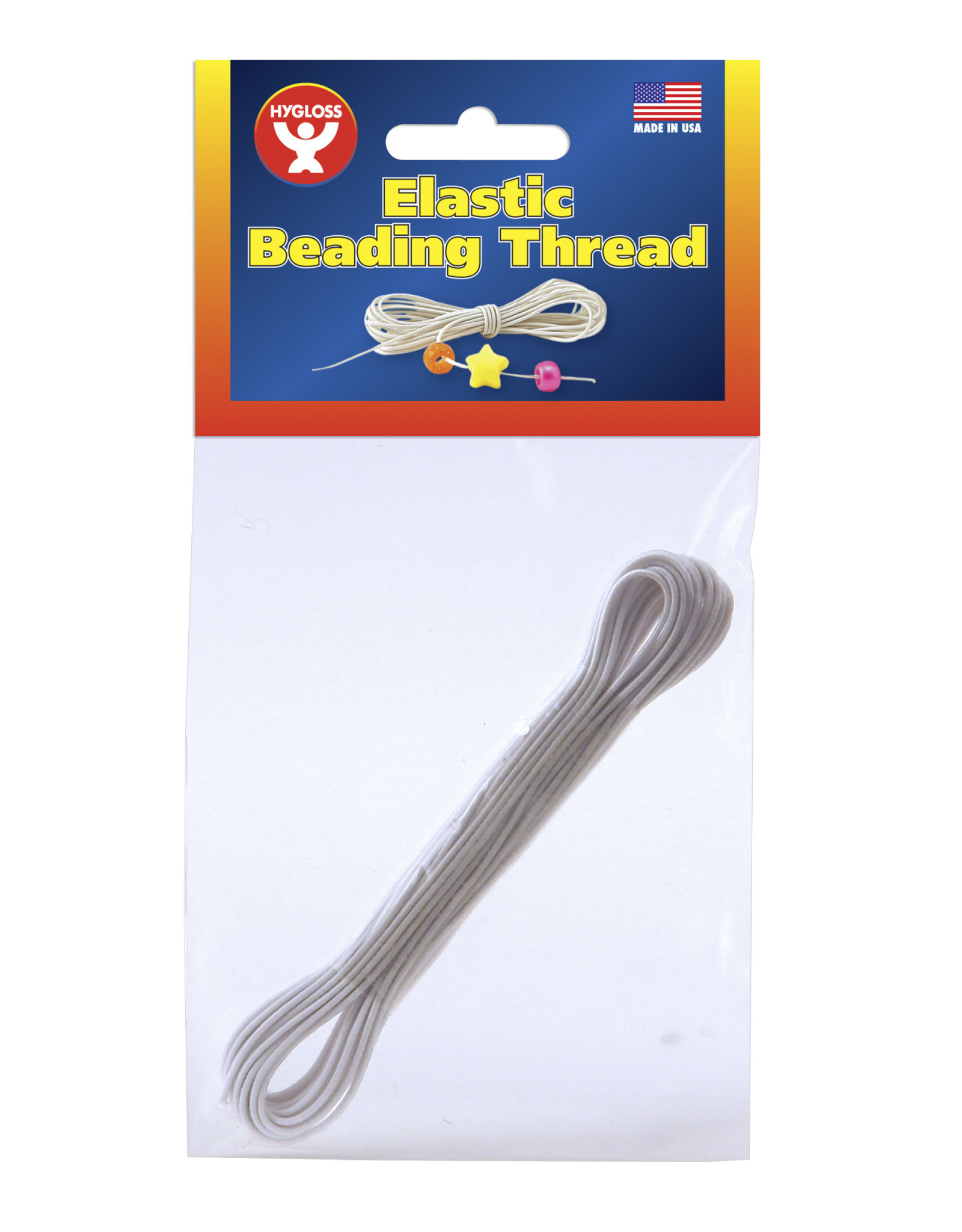 BEADING THREAD - ELASTIC - WHITE 4 YARDS