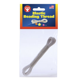 BEADING THREAD - ELASTIC - WHITE 4 YARDS