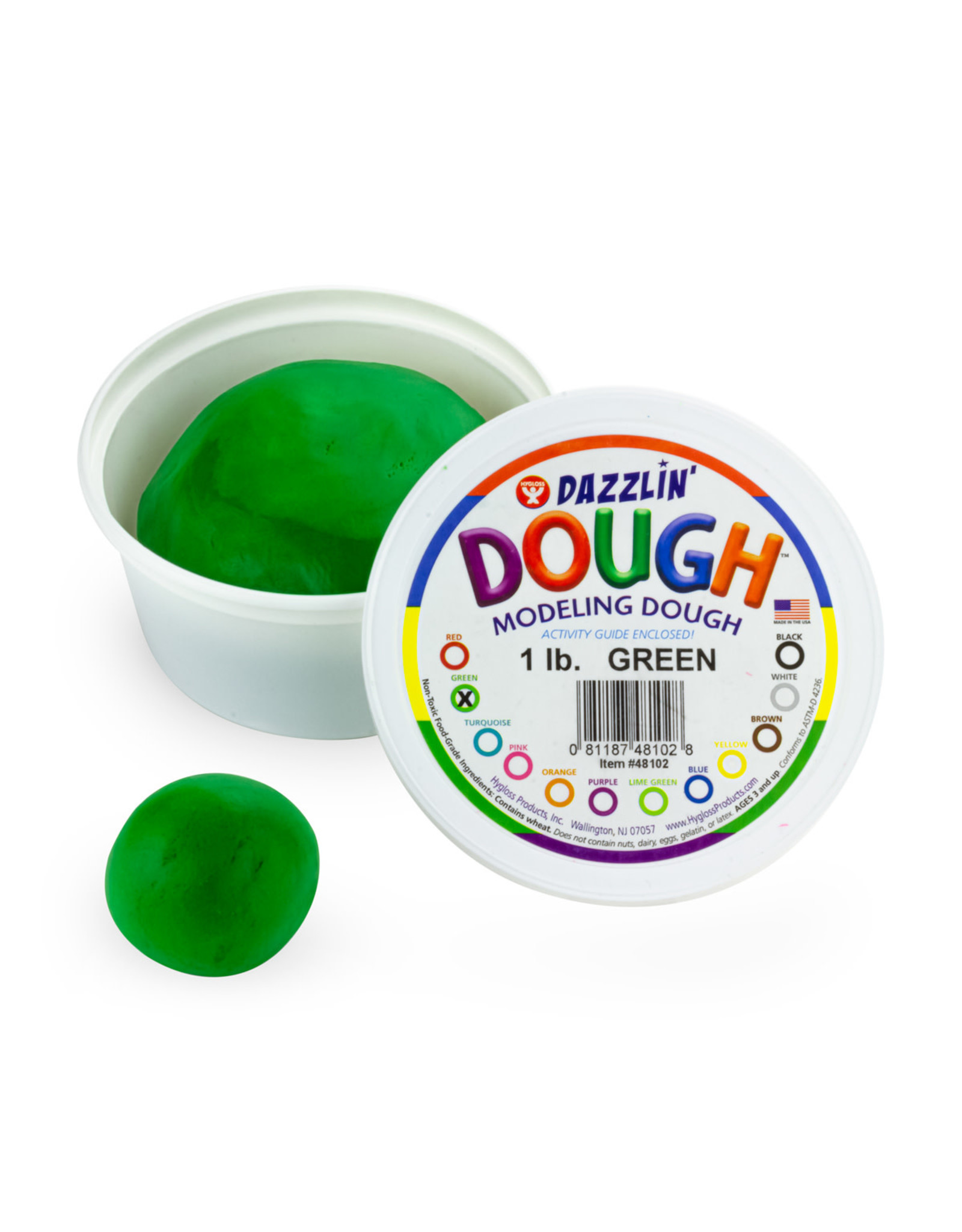 DAZZLIN DOUGH: 1 LB UNSCENTED GREEN