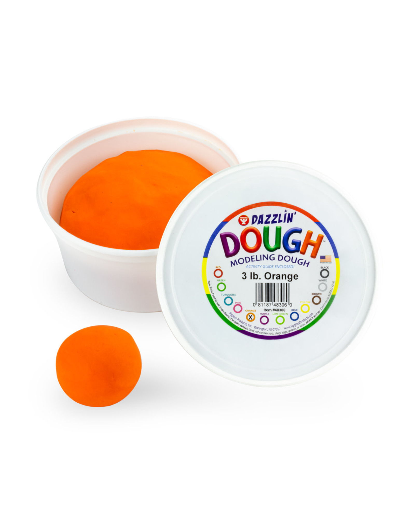 DAZZLIN DOUGH: 3 LB UNSCENTED ORANGE