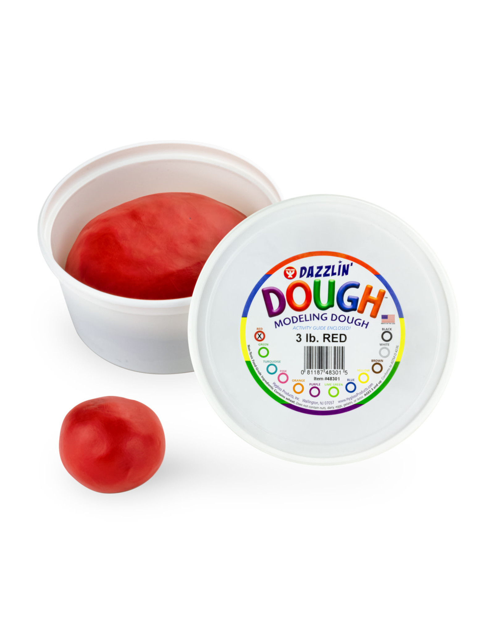 DAZZLIN DOUGH: 3 LB UNSCENTED RED