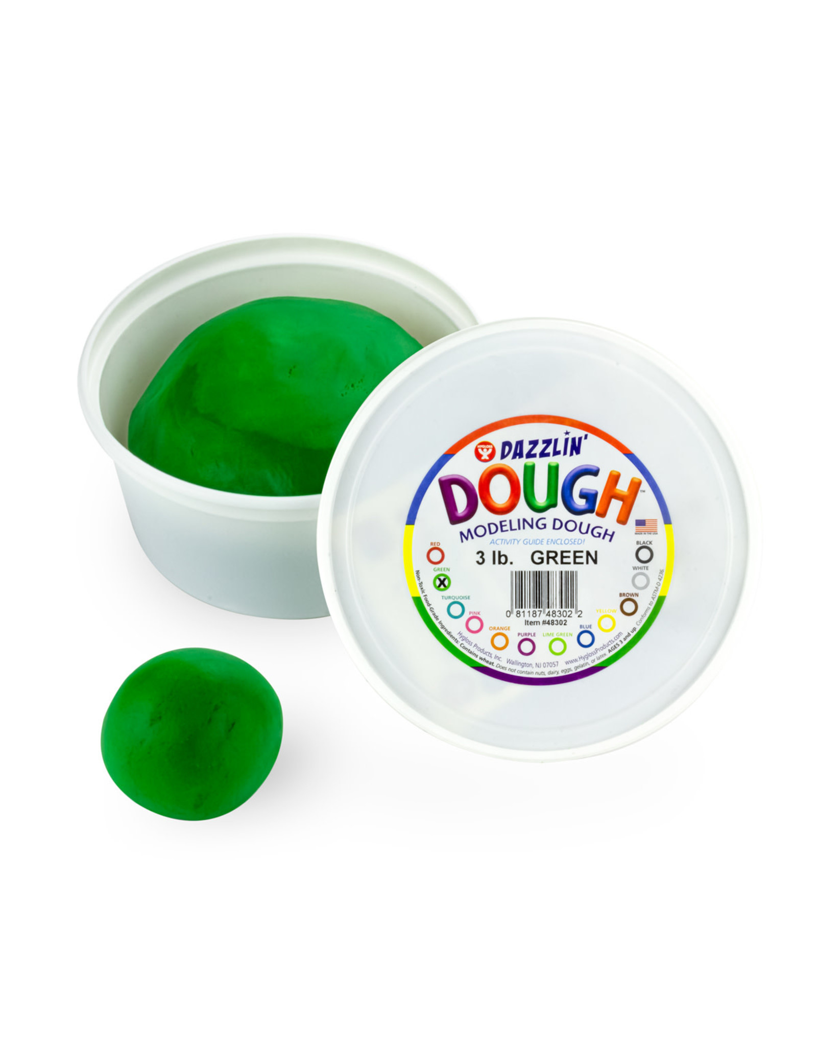 DAZZLIN DOUGH: 3 LB UNSCENTED GREEN