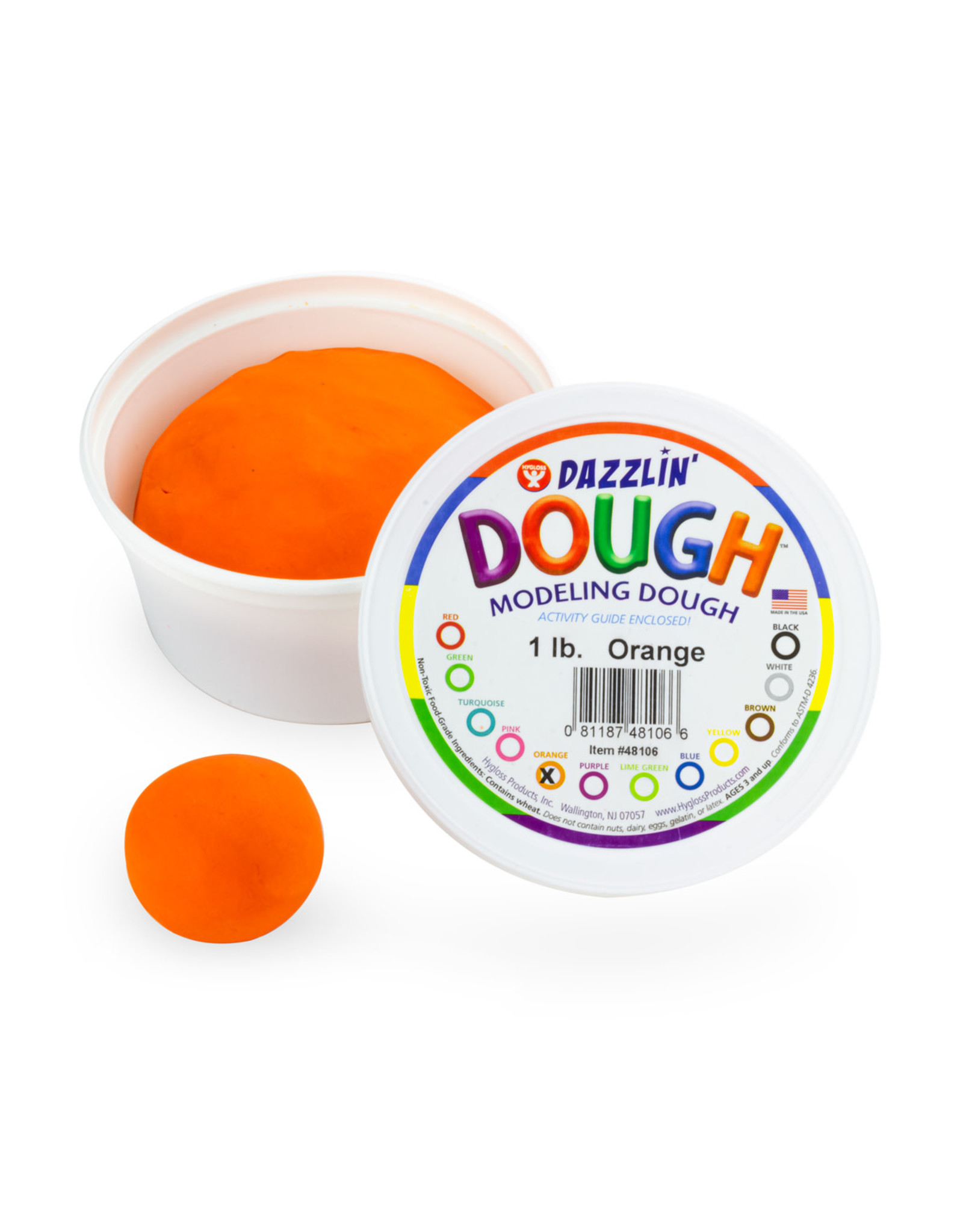 DAZZLIN DOUGH: 1 LB UNSCENTED ORANGE