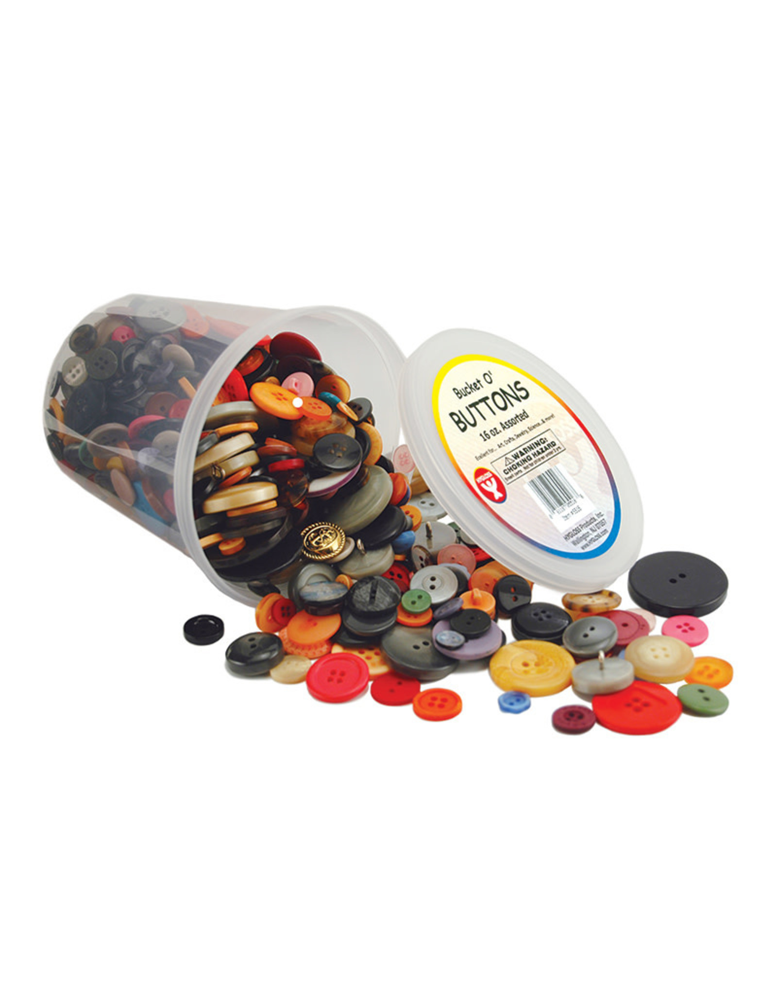 BUTTONS - BUCKET OF ASSORTED 16OZ