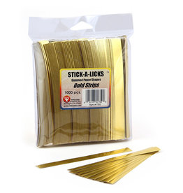 HYGLOSS STICK-A-LICKS: CHAIN STRIPS ½"x5" GOLD 1000 PACK