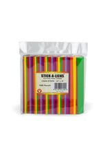 HYGLOSS STICK-A-LICKS : CHAIN STRIPS  ½"x5"  ASSORTED COLORS 1,000 PACK