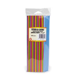 HYGLOSS STICK-A-LICKS: CHAIN STRIPS  1"x8"  ASSORTED COLORS 500 PACK