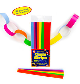 HYGLOSS STICK-A-LICKS: CHAIN STRIPS 1"x8" ASSORTED COLORS 100 PACK