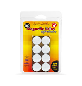 MAGNETIC COINS - SELF ADHESIVE 100 PACK