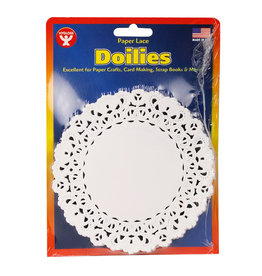 DOILIES -  Round Paper Lace 100pcs  -  4"  White