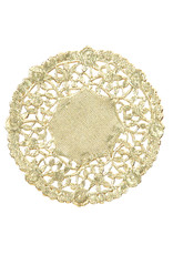 PAPER LACE DOILIES: 8" ROUND GOLD 12PC