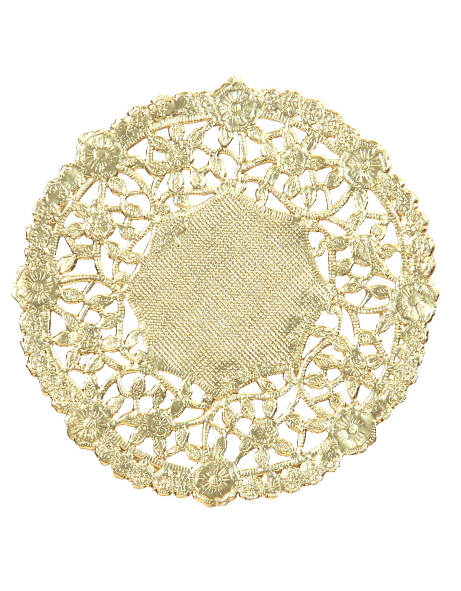 PAPER LACE DOILIES: 8" ROUND GOLD 12PC
