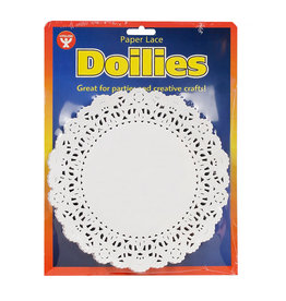 PAPER LACE DOILIES: 6" ROUND WHITE 100PCS